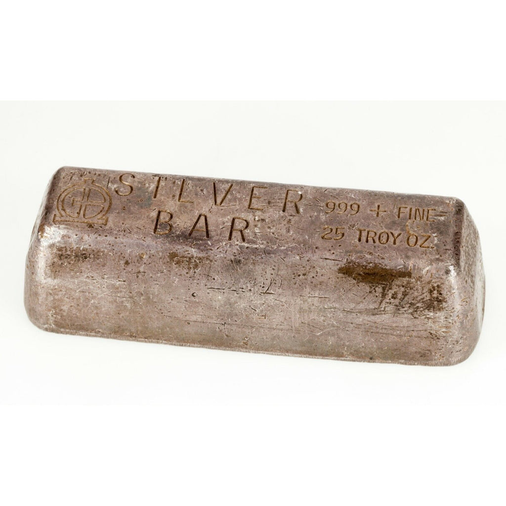 Vintage M&B Mining .999 Fine Silver 25 Troy Oz. Poured Loaf/KITKAT Bar!