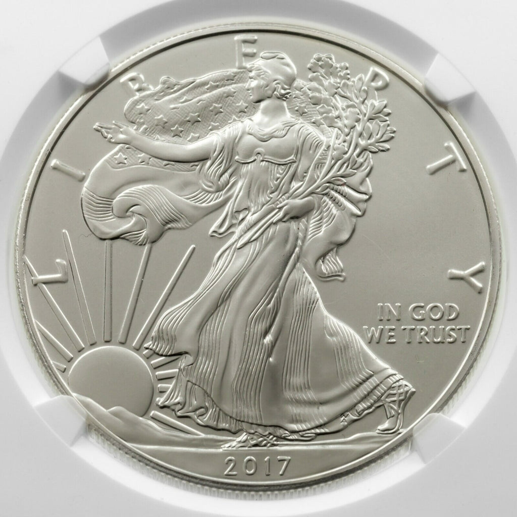 2017 $1 Silver American Eagle Graded by NGC as MS-70 Eagle Label