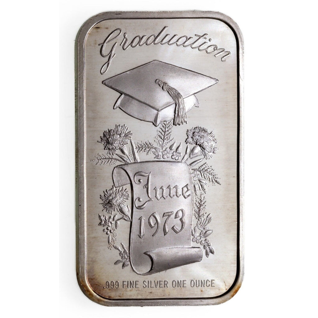 1973 Graduation By MADISON Mint 1 oz. .999 Fine Silver Art Bar
