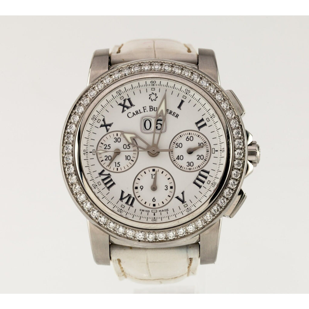 Carl F. Bucherer Patravi Chronodate Women's Automatic Watch w/ Diamond Bezel