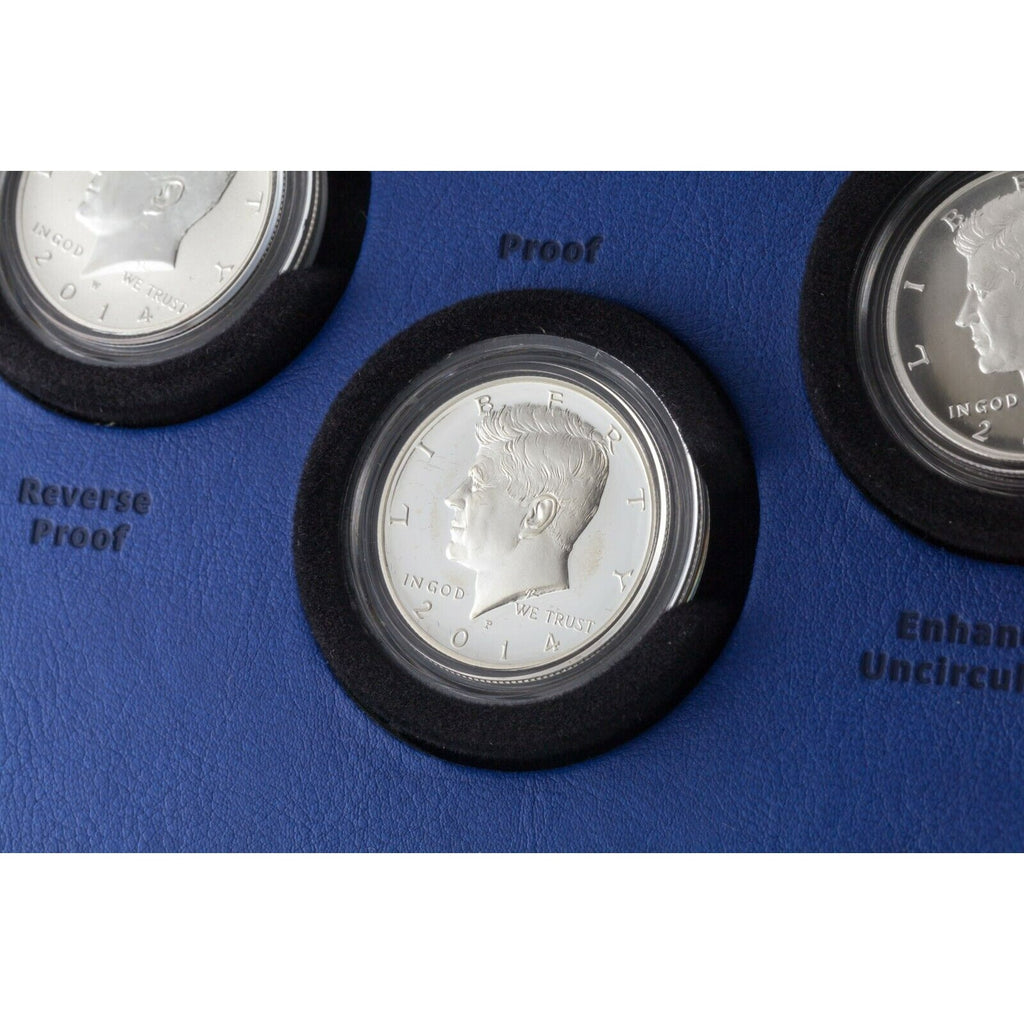 2014 Kennedy Half Dollar 50th Anniversary Silver 4-Coin Set with Box and Papers