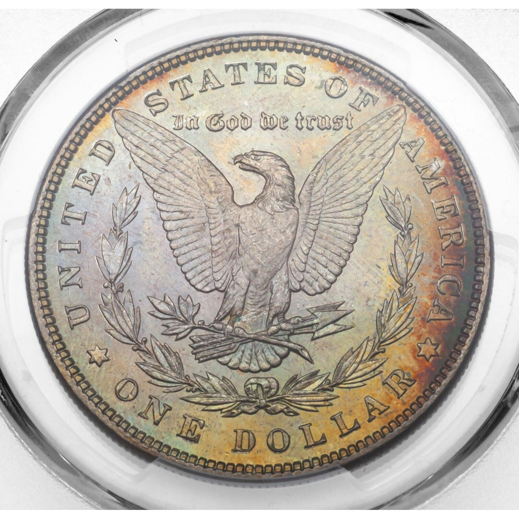 1885 $1 Silver Morgan Dollar Graded by PCGS as MS-64 Nice Toning!
