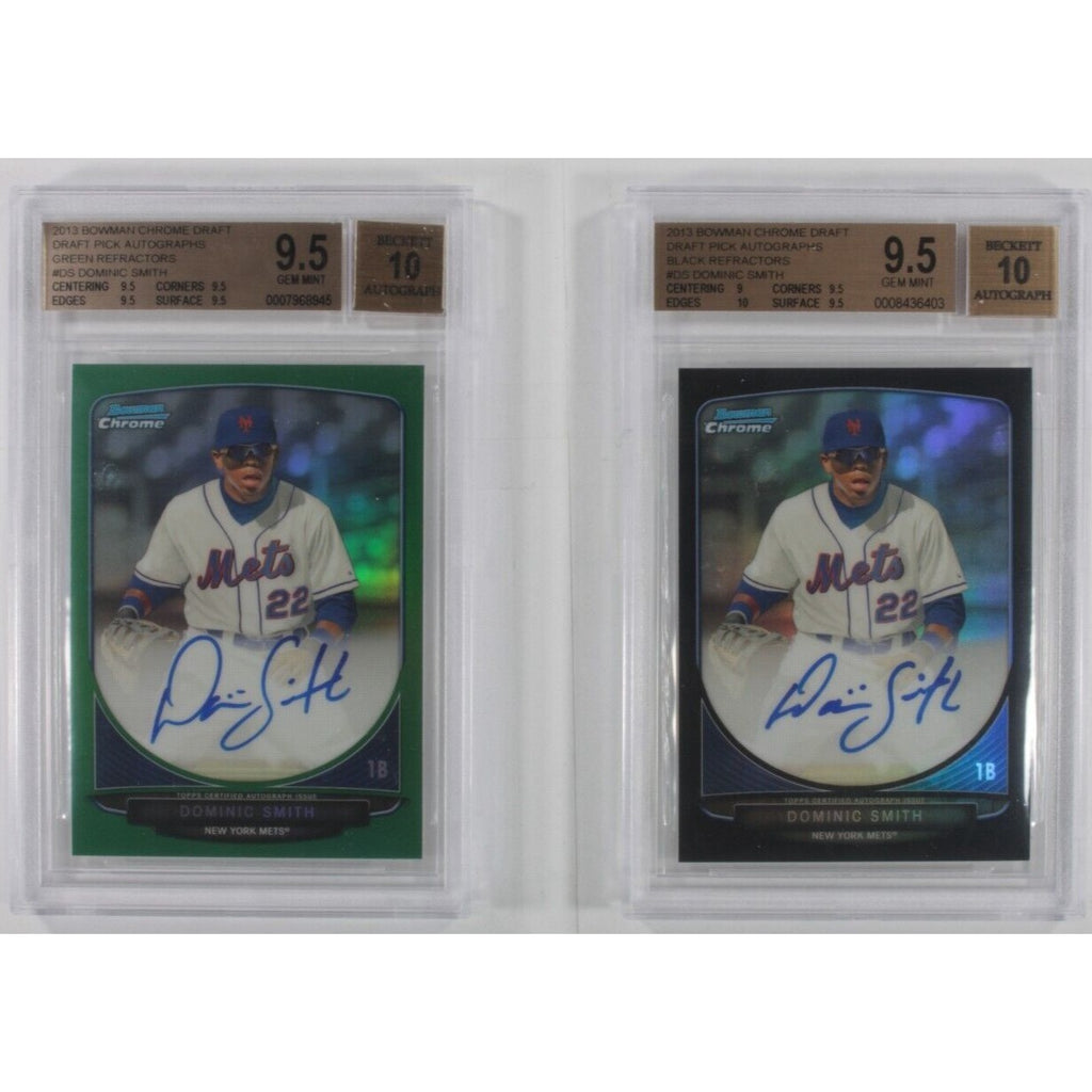 Lot Of 2 BGS 9.5 2013 Bowman Chrome Draft Dominic Smith W/Refractors #BCA-DS