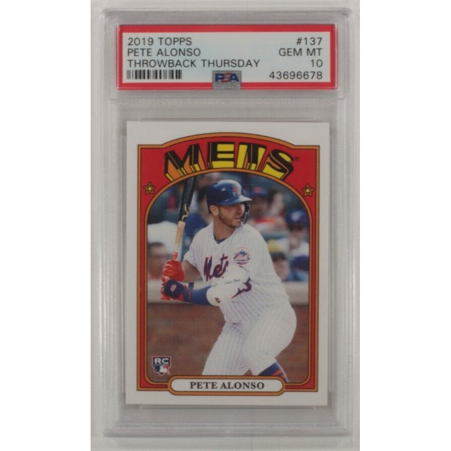 2019 Topps Pete Alonso Throwback Thursday Edition PSA 10 Gem Mint #137
