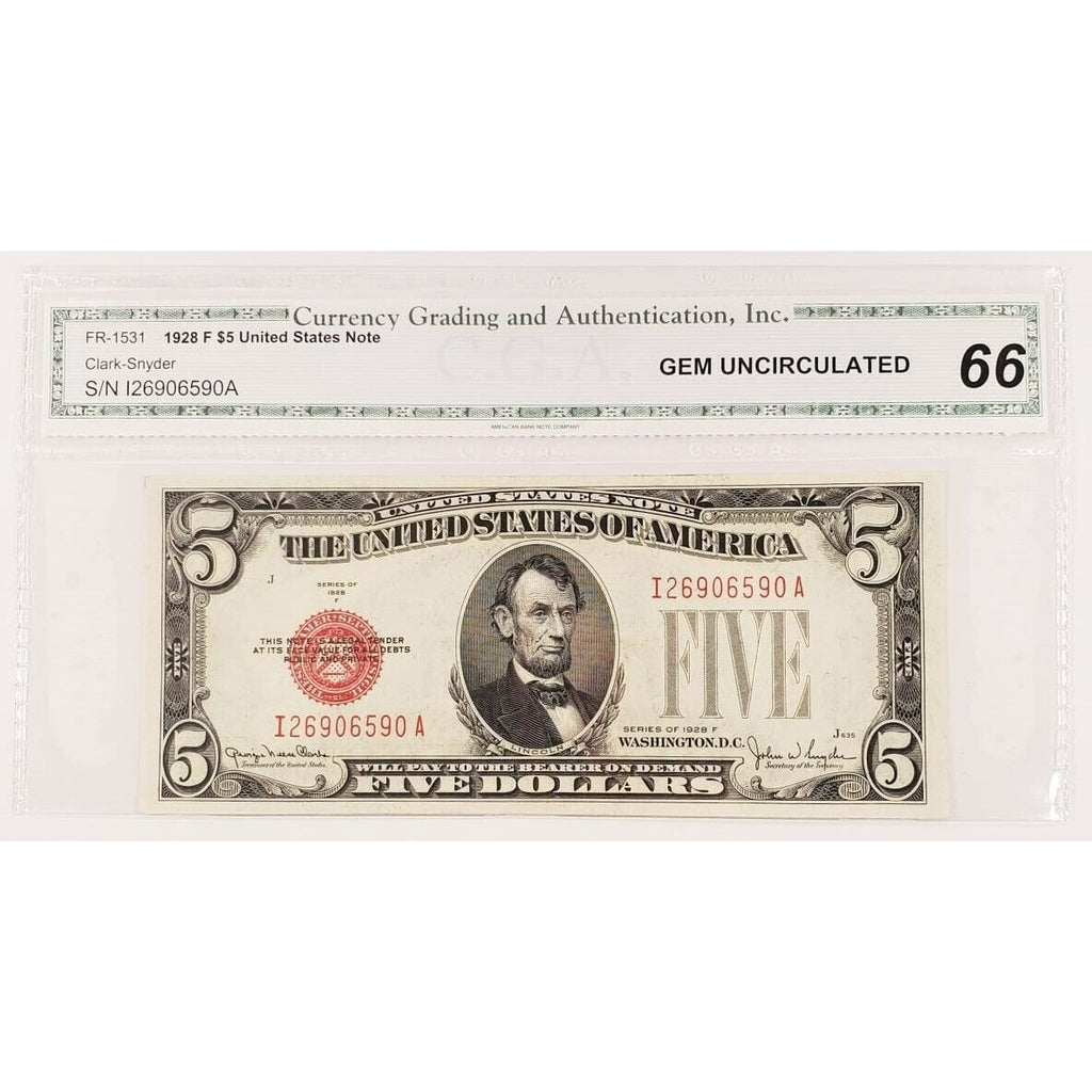 1928-F $5 United States Note in Gem Uncirculated Condition FR #1531