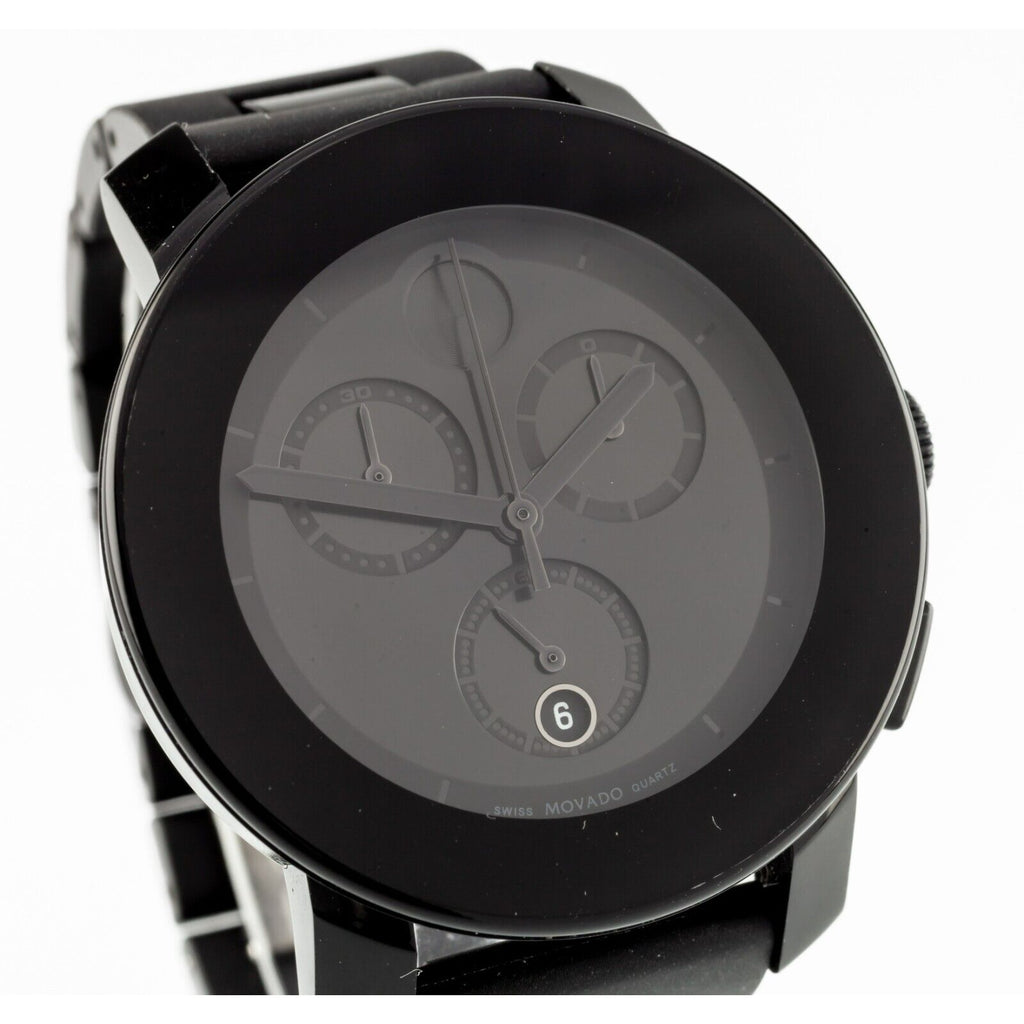 Movado Bold Black Stainless Steel Chronograph Quartz Watch MB.01.3.29.6019