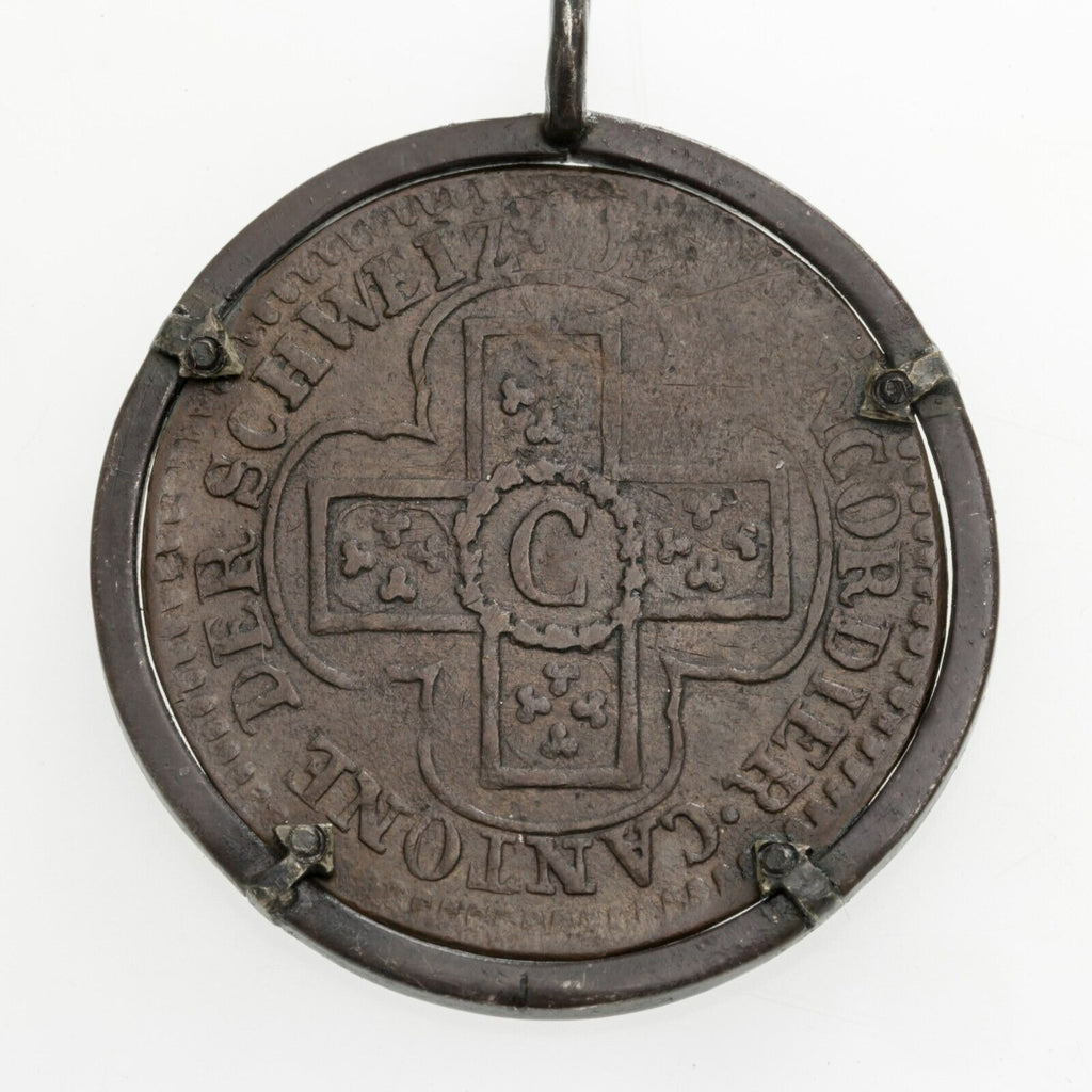 1826 Swiss Cantons Aargau Batzen Coin w/Bezel Pendant