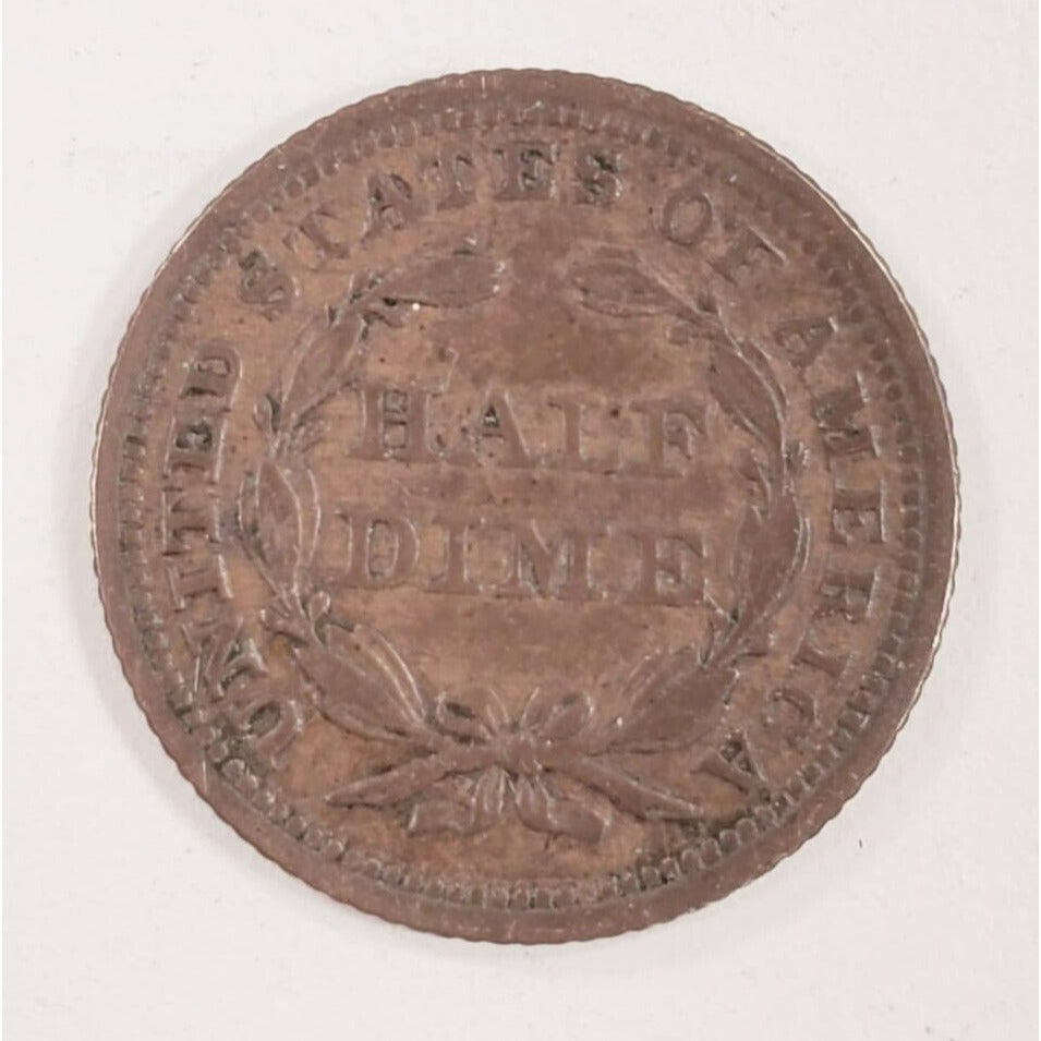 1853 Half Dime in Extra Fine XF Condition, Medium Toning on Both Sides