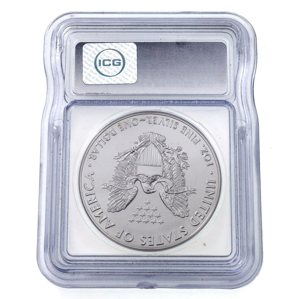 2019 S$1 Silver American Eagle 1 Oz. .999 Graded by ICG as MS70 FDOI