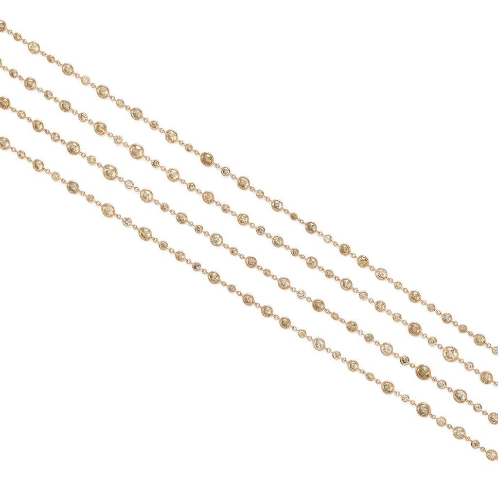 18k Rose Gold Gorgeous Diamond Chain Necklace Appx 44.8 ct 60"