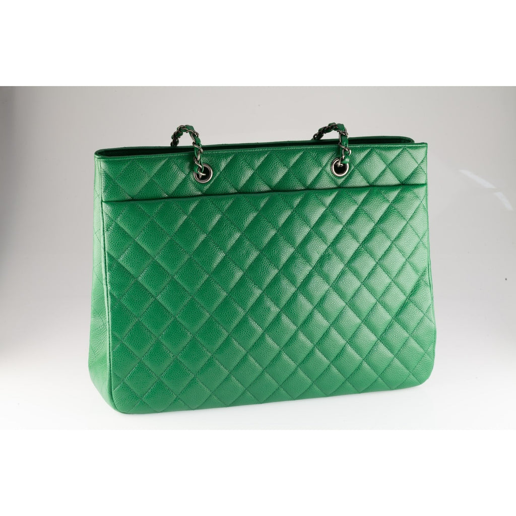 Chanel Green Caviar Leather Tote Bag 16C A91046 Box Pouch Card Papers