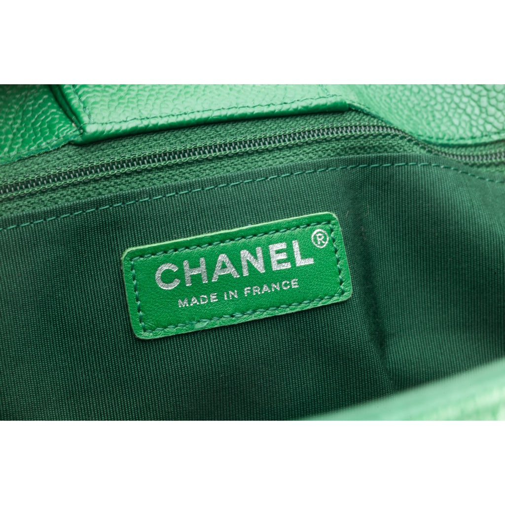Chanel Green Caviar Leather Tote Bag 16C A91046 Box Pouch Card Papers