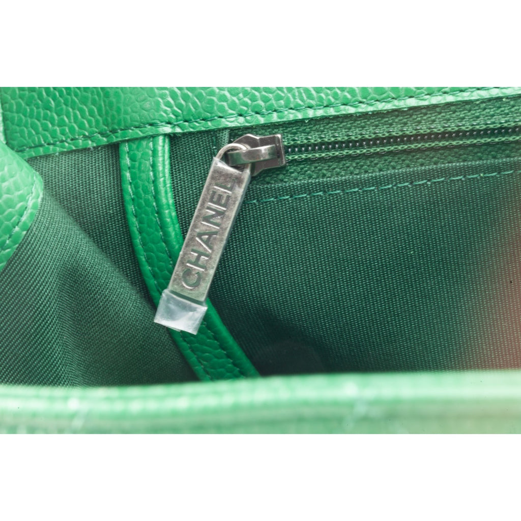 Chanel Green Caviar Leather Tote Bag 16C A91046 Box Pouch Card Papers