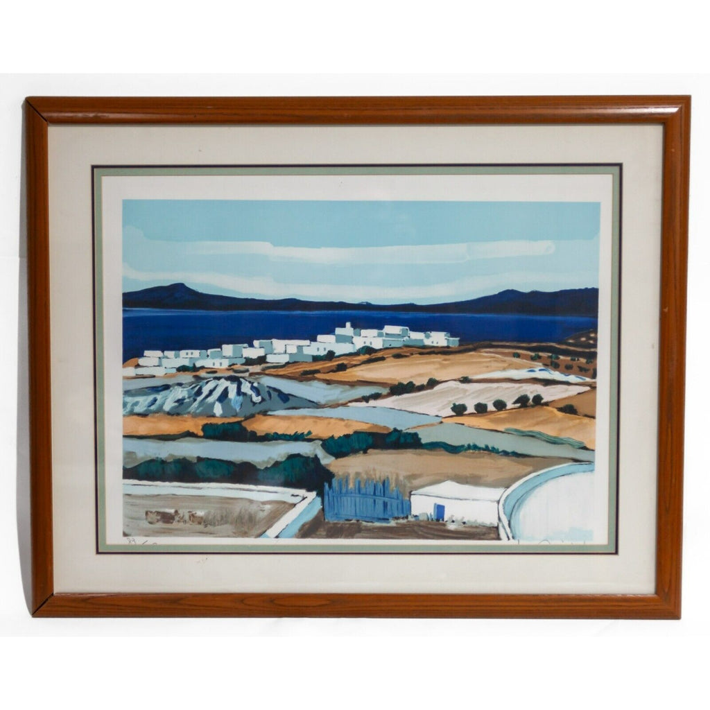 "Paysage Grecque" by Quilici Jean-Claude Framed Lithograph 89/100