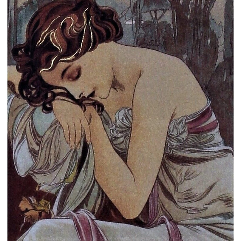 The Times of the Day: Night’s Rest (1899) by Alphonse Mucha Giclee LE No. 46/475