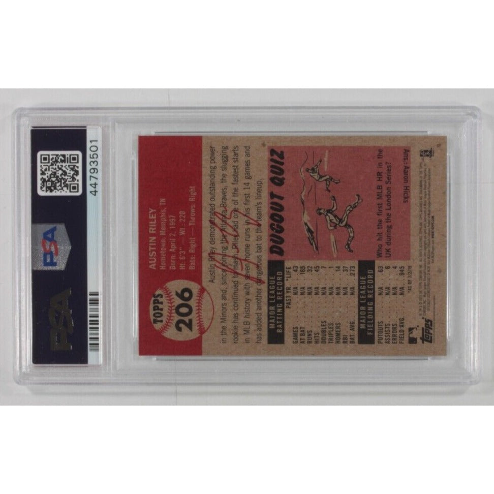 2019 Topps Living Austin Riley PSA 10 Gem Mint #206