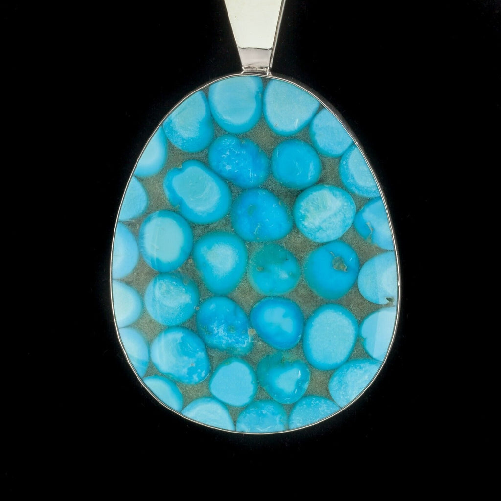 Amazing Jay King DTR Turquoise & Epoxy Sterling Silver Pendant 74 mm Long