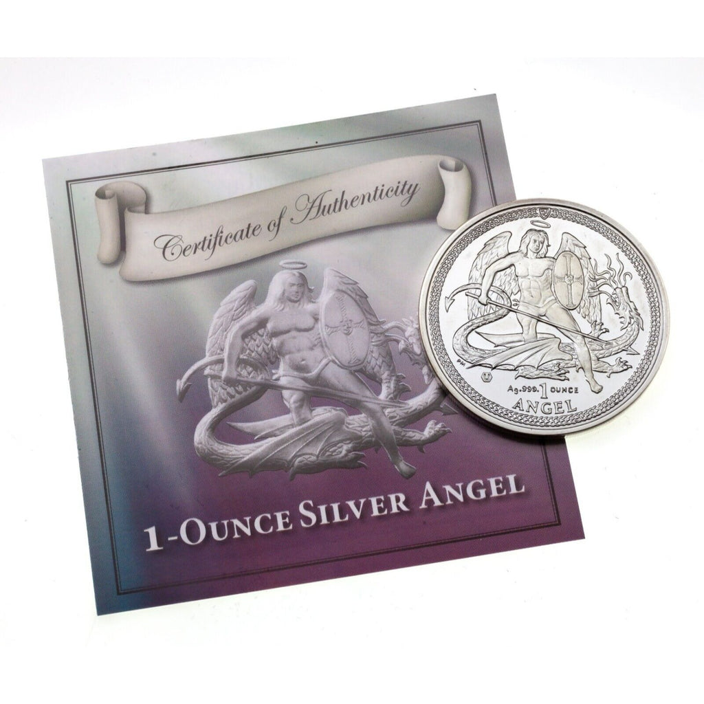 2014 Isle of Man 1 Oz. Silver Angel w/ Original Mint Packaging