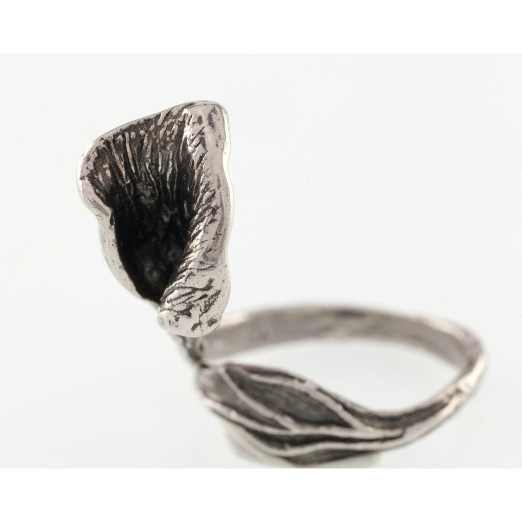 Calla Lily in Sterling Silver Band Ring Size 5.5