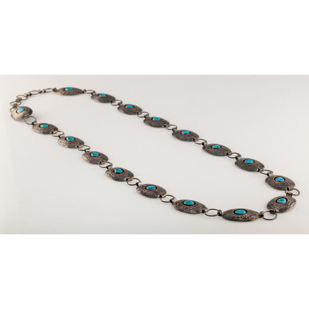 Indian Hand Made Jewelry (IHMJ) Sterling Silver Turquoise Concho Belt Gorgeous!