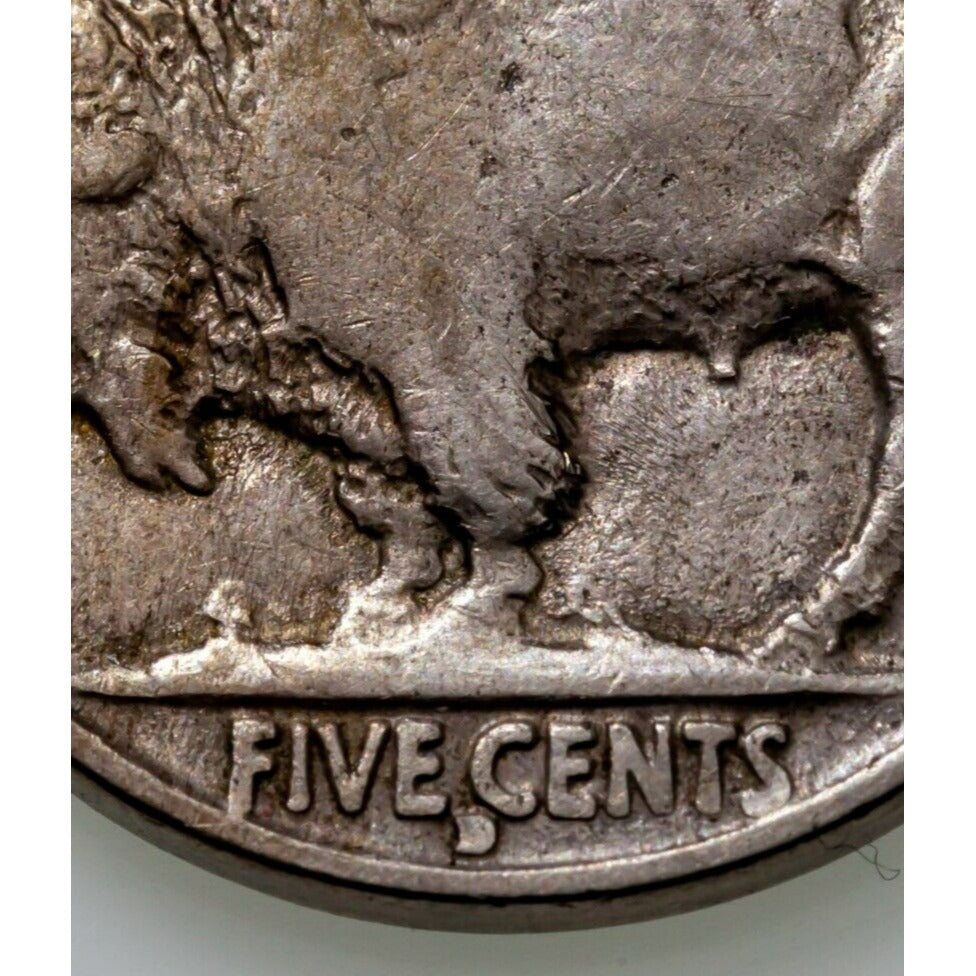 1916-D 5C Buffalo Nickel in Very Fine+ VF+ Condition, Natural Color, Full Horn
