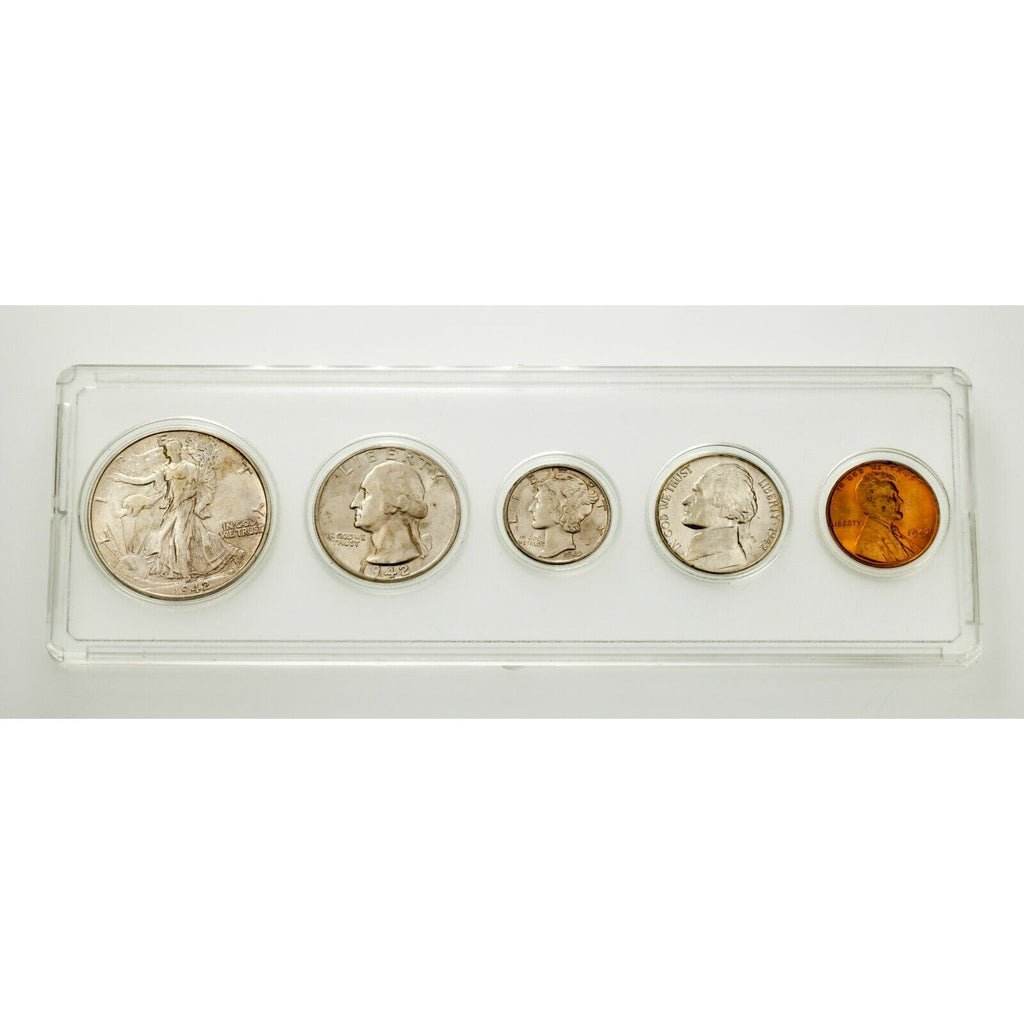 1942 Year Set in Clear Holder AU About Uncirculated Condition