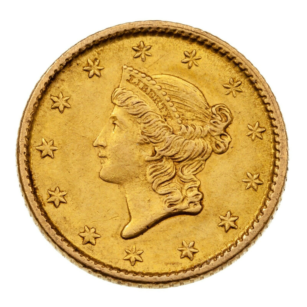 1853 $1 Gold Liberty in AU Condition! Great Early US Gold Dollar!