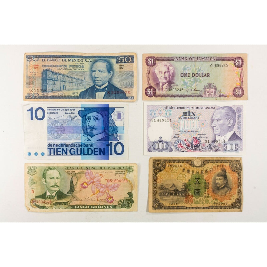 World Notes. Miscellaneous Europe, Asia, Central & South America. 50 Note Lot.