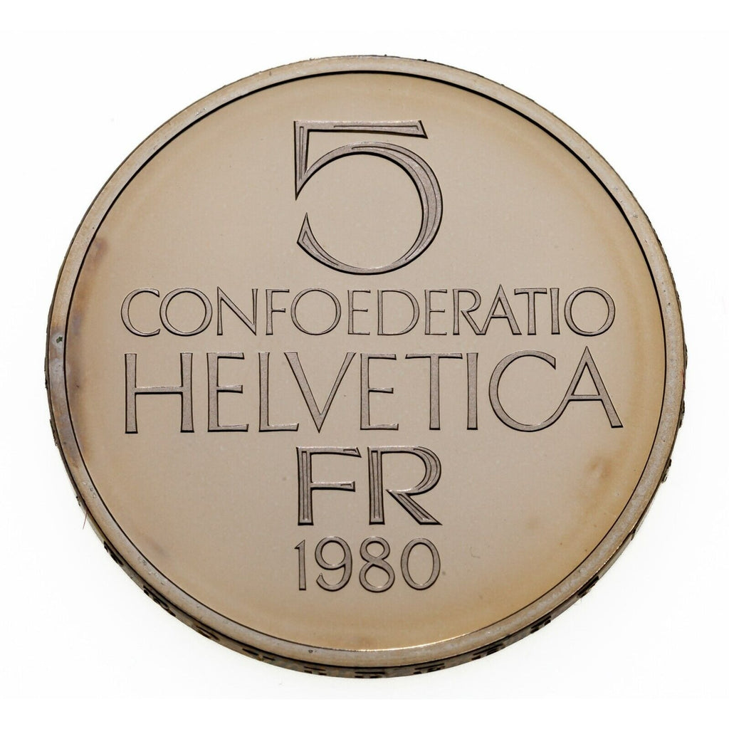 1980 Switzerland 5 Francs Ferdinand Hodler Commemorative Coin w/ Case
