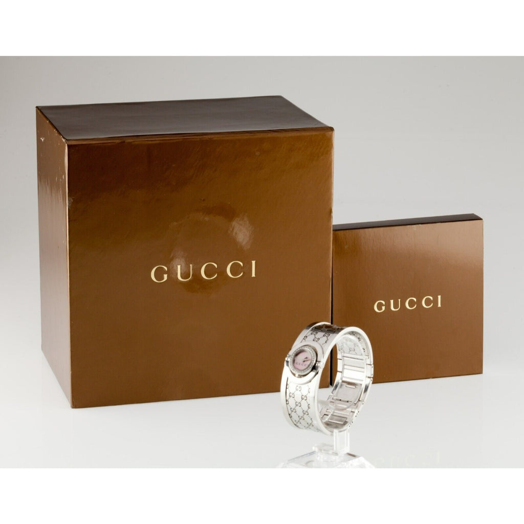 Gucci Stainless Steel Twirl Watch w/ Diamonds and MOP Dial w/ Box and Papers