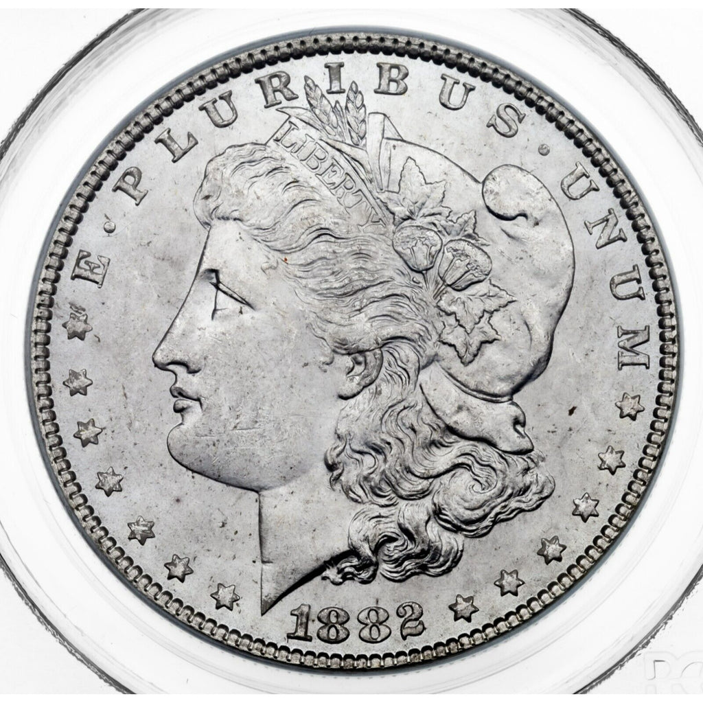 1882 $1 Silver Morgan Dollar Graded by PCGS as MS-63