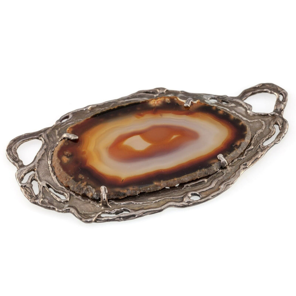 Ruth Shapiro Sterling Silver Agate Slab Pendant 1997 49.1 grams