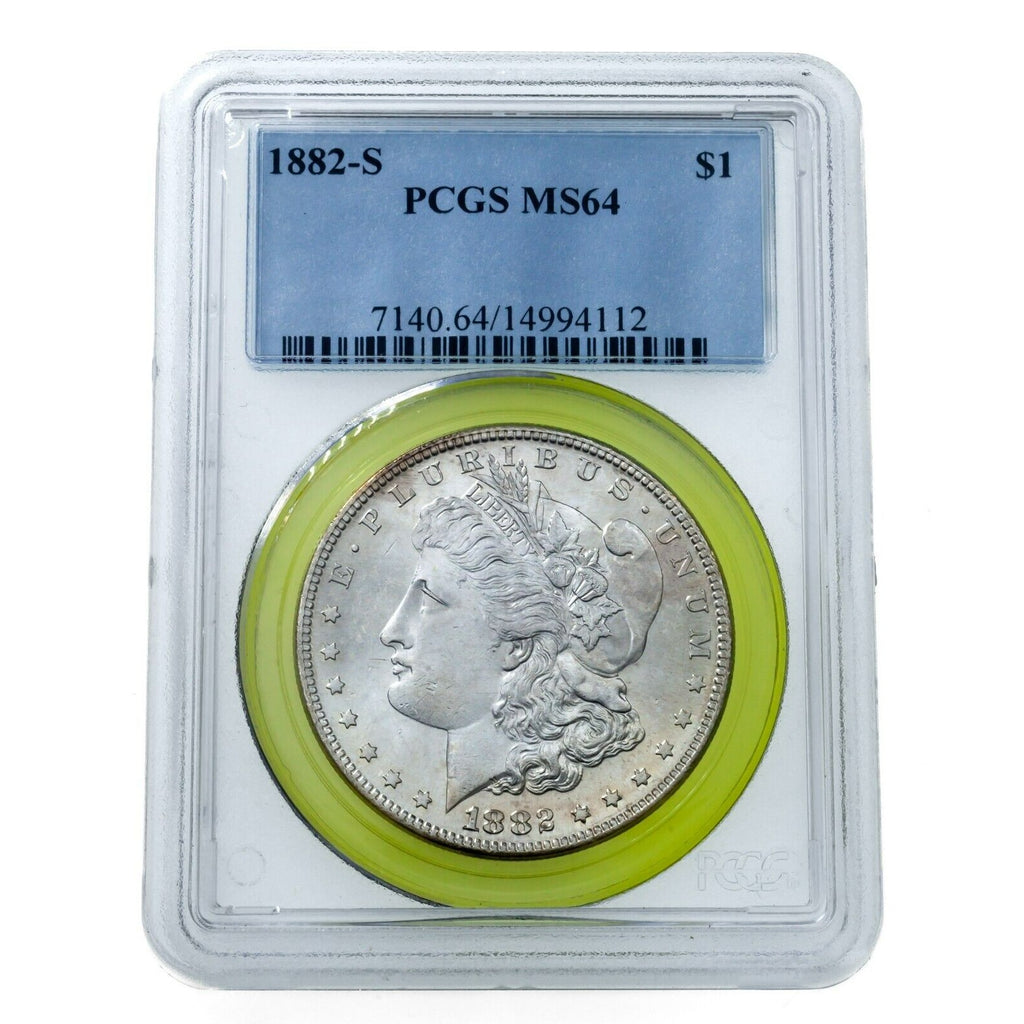 1882-S $1 Silver Morgan Dollar Graded by PCGS as MS-64! Gorgeous Morgan!