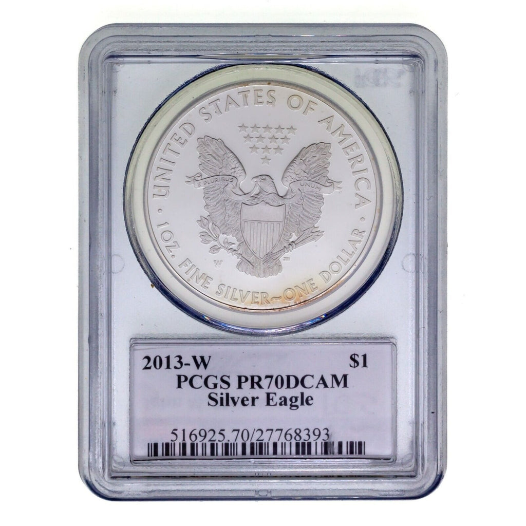 2013-W S$1 Silver American Eagle Proof Graded by PCGS as PR70DCAM Mercanti