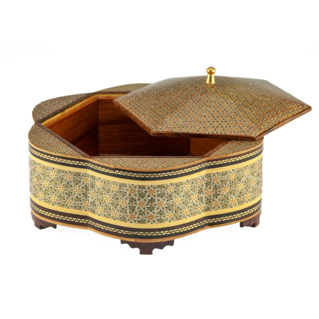 Persian Khatam Wooden Candy Box with Gorgeous Pattern