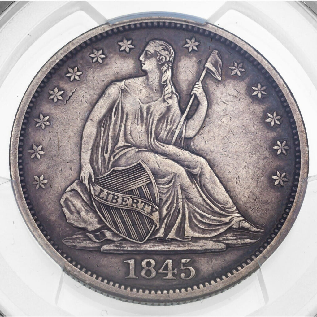 1845-O 50C Seated Half Dollar Repunched Date PCGS Graded XF-40 WB-1 RPD FS-303