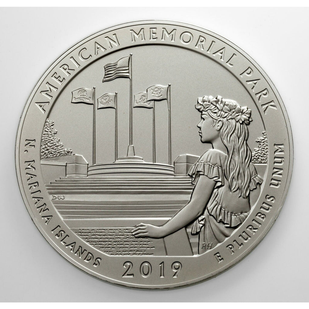 2019 ATB 5 Oz. Silver American Memorial Park Uncirculated Coin w/ Box and CoA