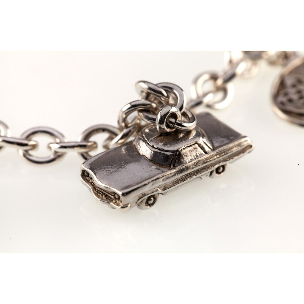 Sterling Silver Charm Bracelet Mechanic Themed Gorgeous!