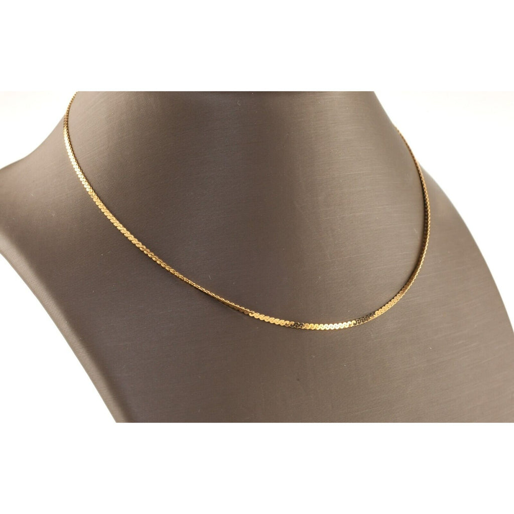 Gorgeous Vermeil (Gold-Plated Sterling Silver) Snake Chain 15.5" Made in Italy