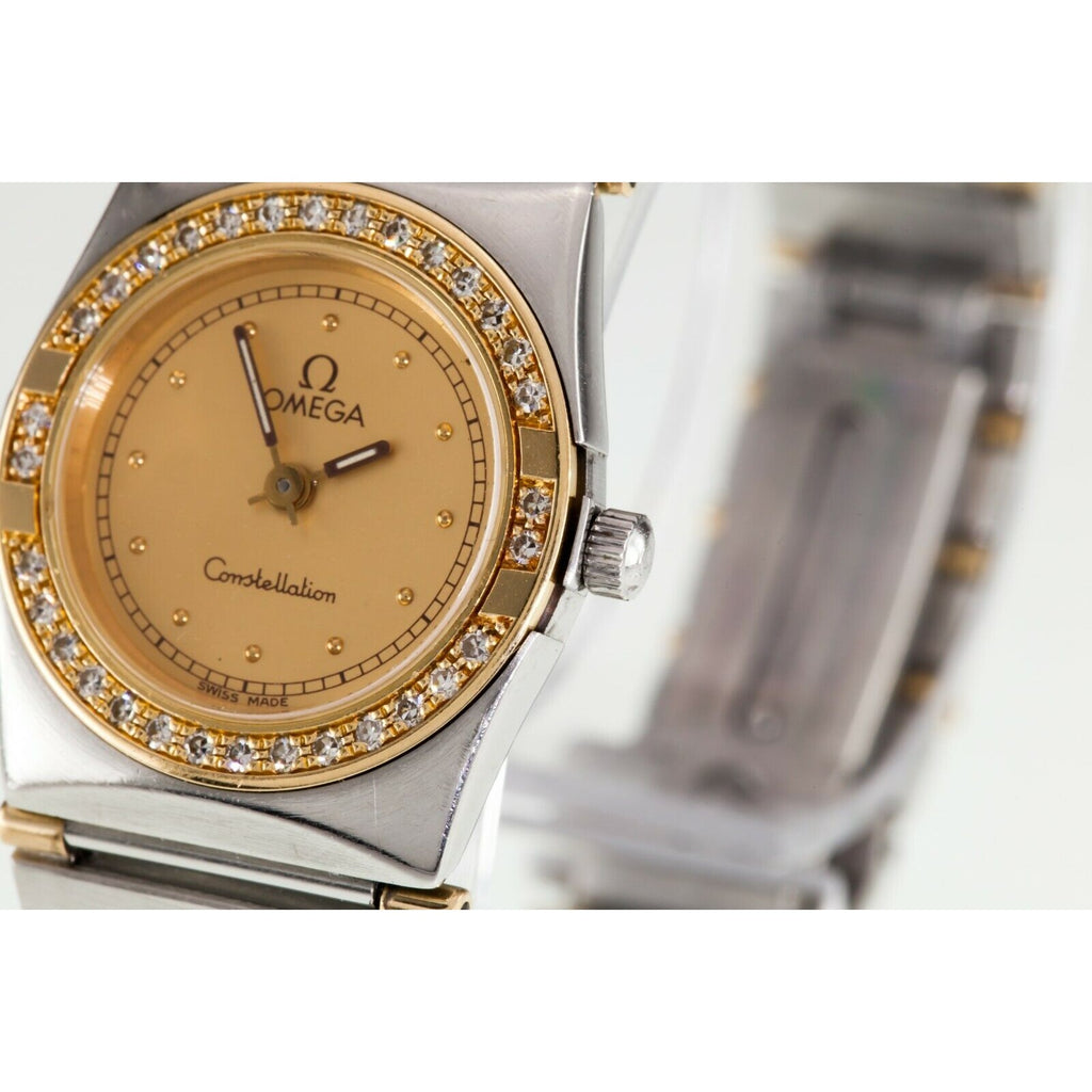 Omega Ladies Mini Constellation Two-Tone Quartz Watch w/ Diamonds