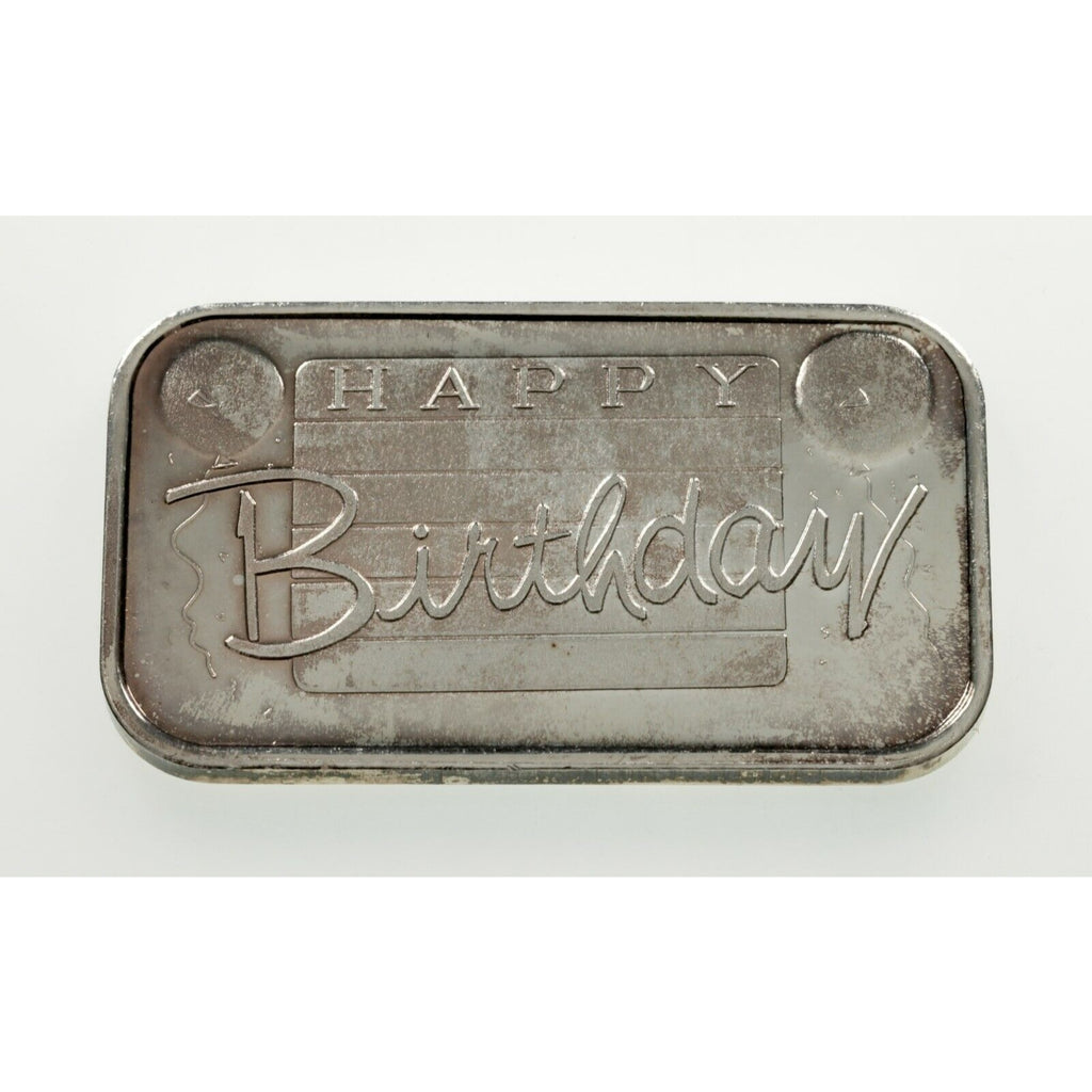 1984-96 Happy Birthday 1 oz Silver Art Bars Collection of 4 Bars