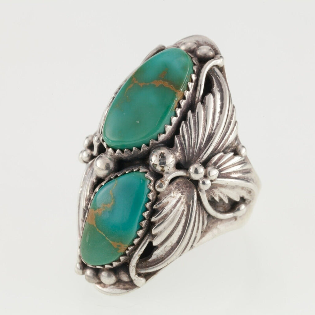 Wilbert Vandever Turquoise Sterling Silver Ring Size 7.75