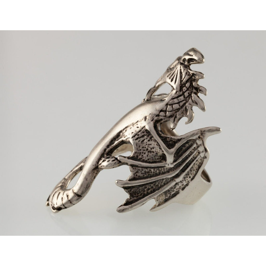 Open Wing Dragon Sterling Silver Ring Size 11.5