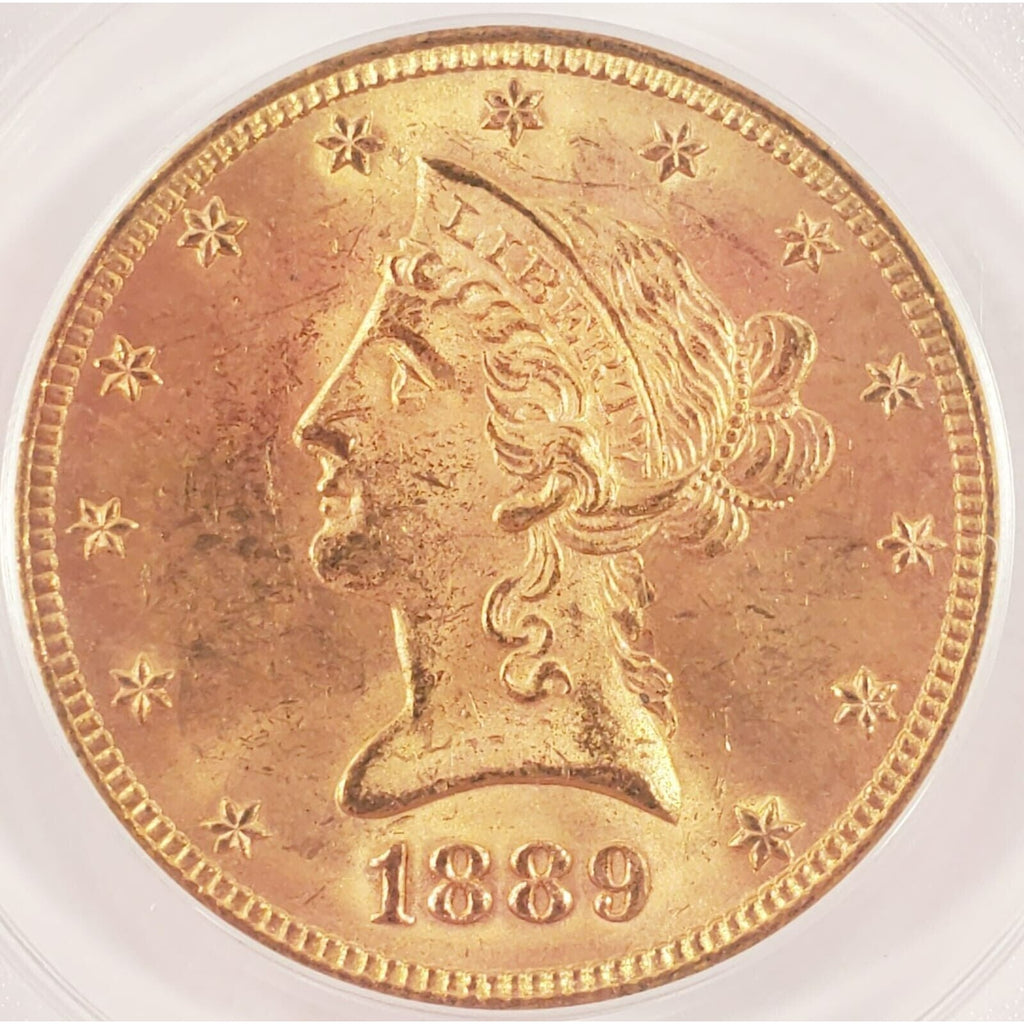 1889-S $10 Gold Liberty Eagle Graded by PCGS as MS-63! Gorgeous Early US Gold!