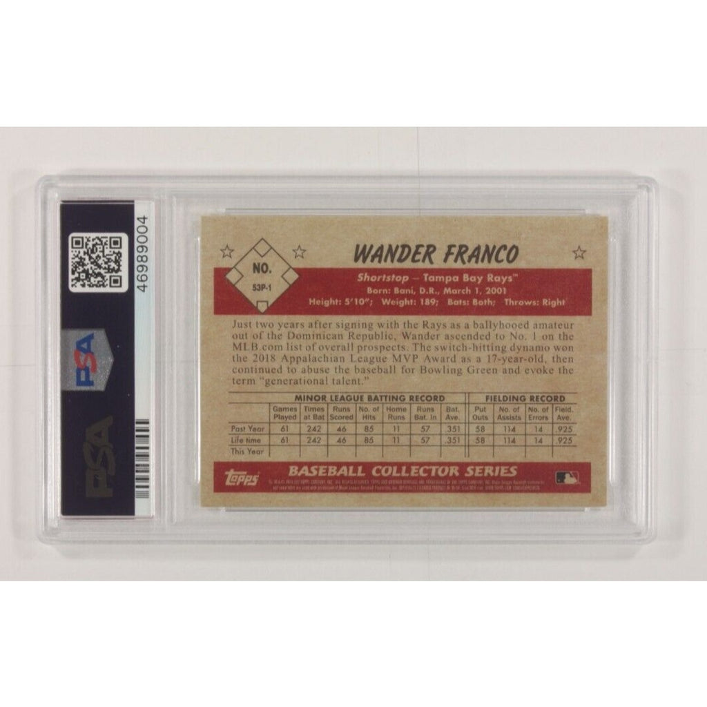 2019 Bowman Heritage Wander Franco Baseball Card PSA 10 Gem Mint Grade #1