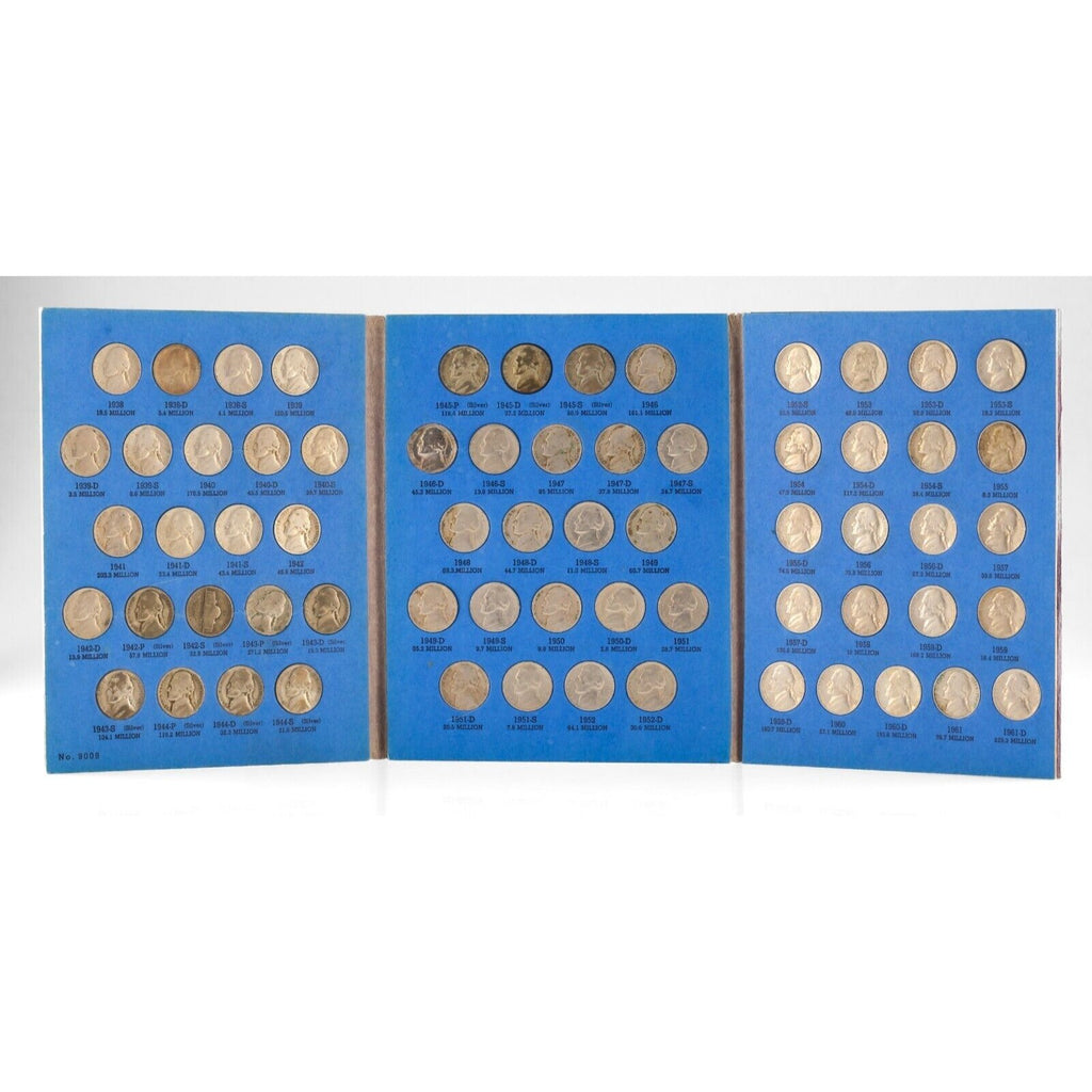 1938 - 1961 Jefferson Nickel Set Average Circulated Complete (11 Silver + Reg)