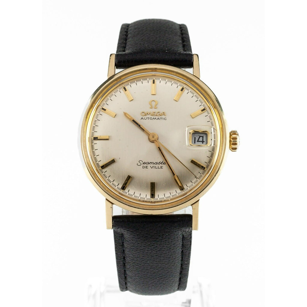 Omega Men's Gold-Plated Automatic Seamaster Deville w/ Leather Band 563
