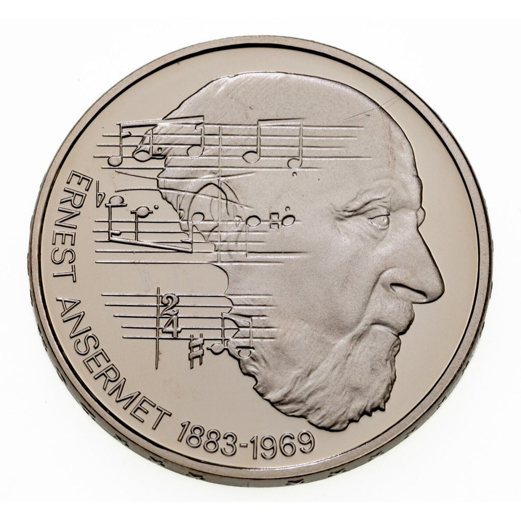 1983 Switzerland Commemorative 5 Franc Ernest Ansermet Coin w/ Case