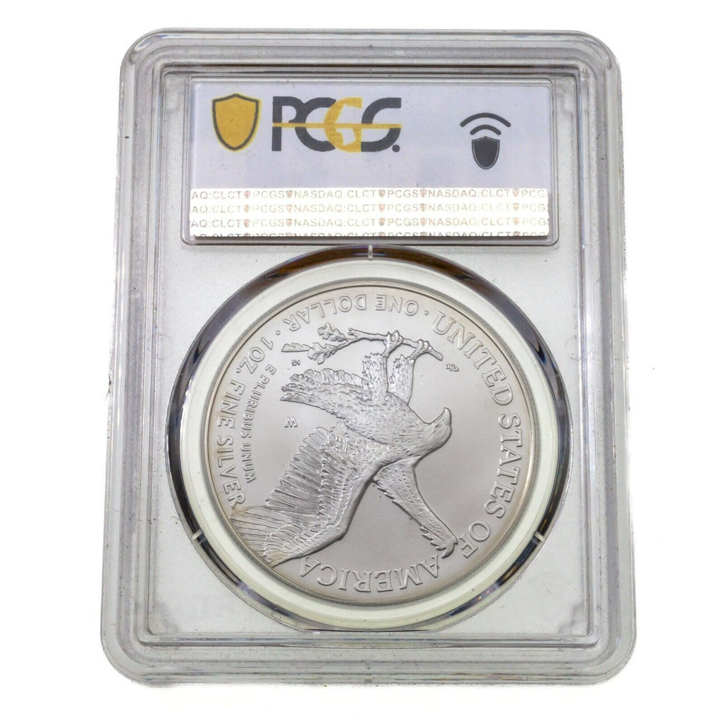 2021-W S$1 Burnished Silver Eagle Graded by PCGS SP70 Type 2 Early Issue