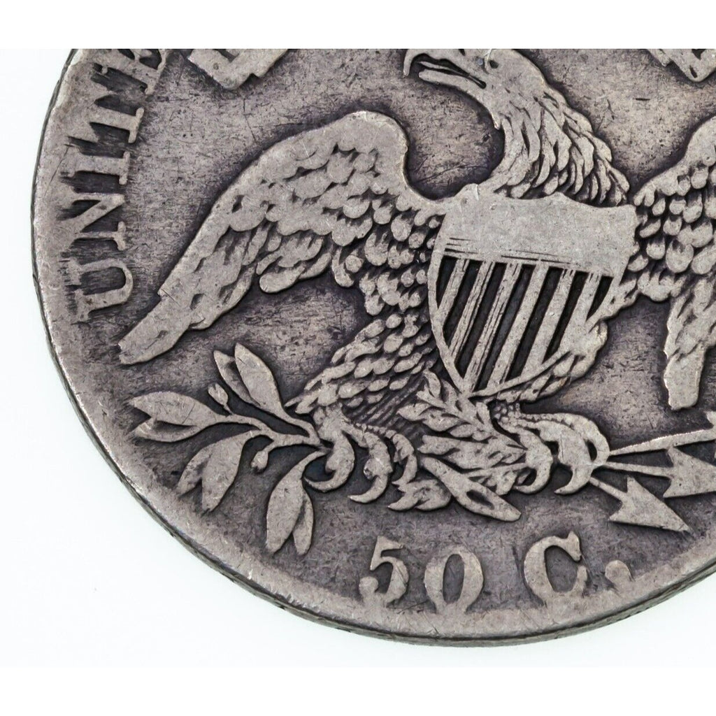 1832 50C Bust Half Dollar in Good+ Condition, Natural Color, VG Obverse